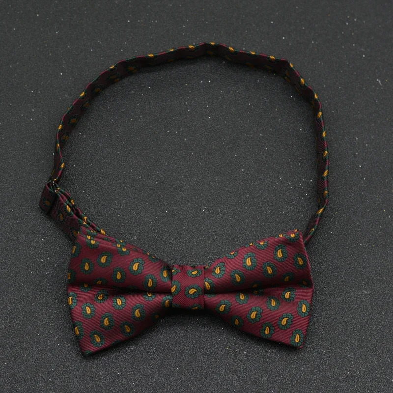 Bow tie mens wedding double groom retro formal dress shirt pattern 250407