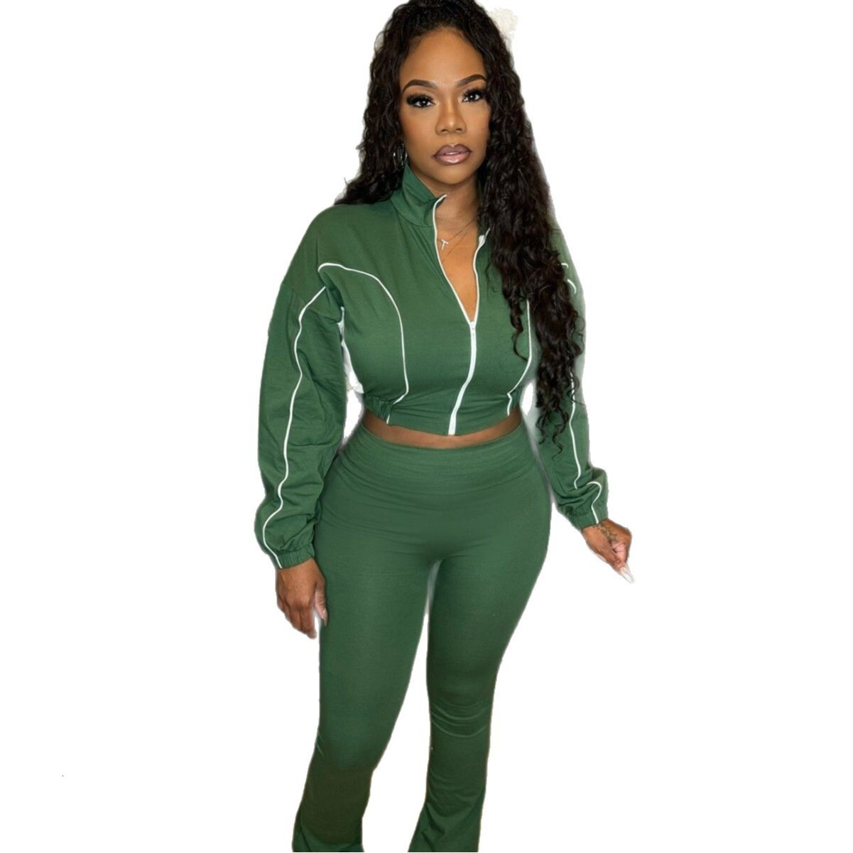 2025S Designer Women S Set Summer New Women S Fashion Street Casual Long Sleeved Top Sexy Hip Hugging Pants Set