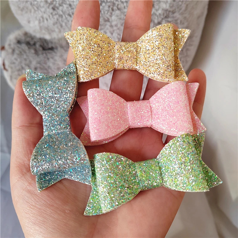 12/Multiple Pinzas Para El Cabello Shining Felt Bow Hair Accessories Suitable for Girls Shining Bow Hair Clip 250409