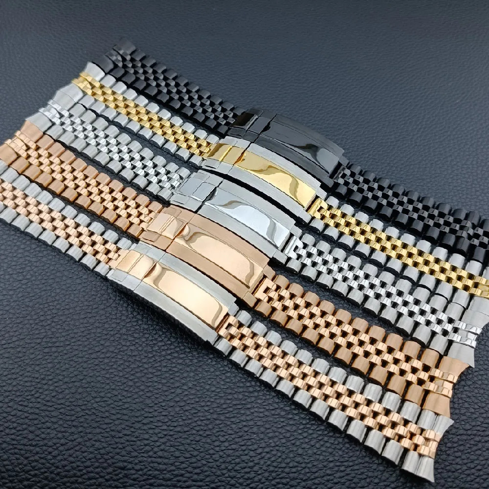 High quality 20mm wide solid five bead stainless steel daily watch strap mens watch accessories tool strap 251107