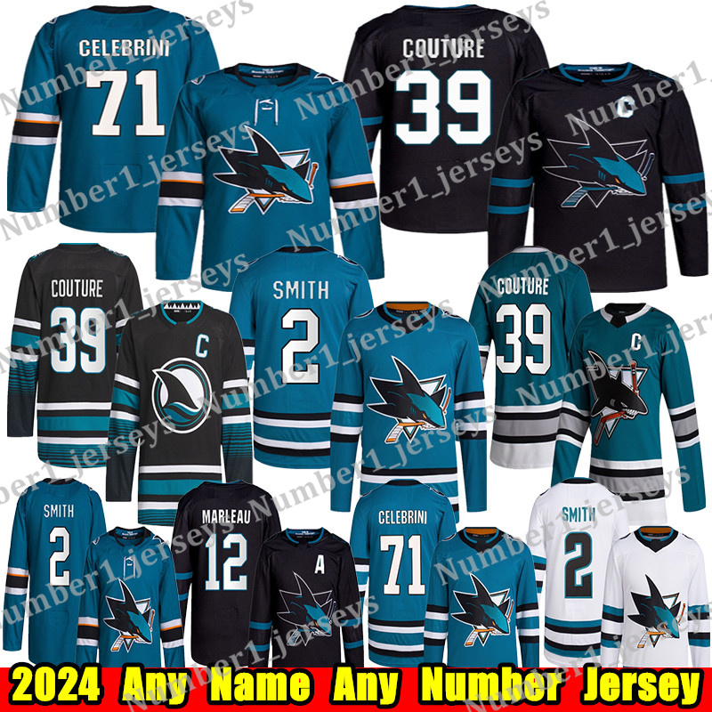 #71 Macklin Celebrini #39 Logan Couture san jose hockey jersey Nico Sturm Brent Burns Mackenzie Blackwood Will Smith Calen Addison Patrick Marleau shark jerseys