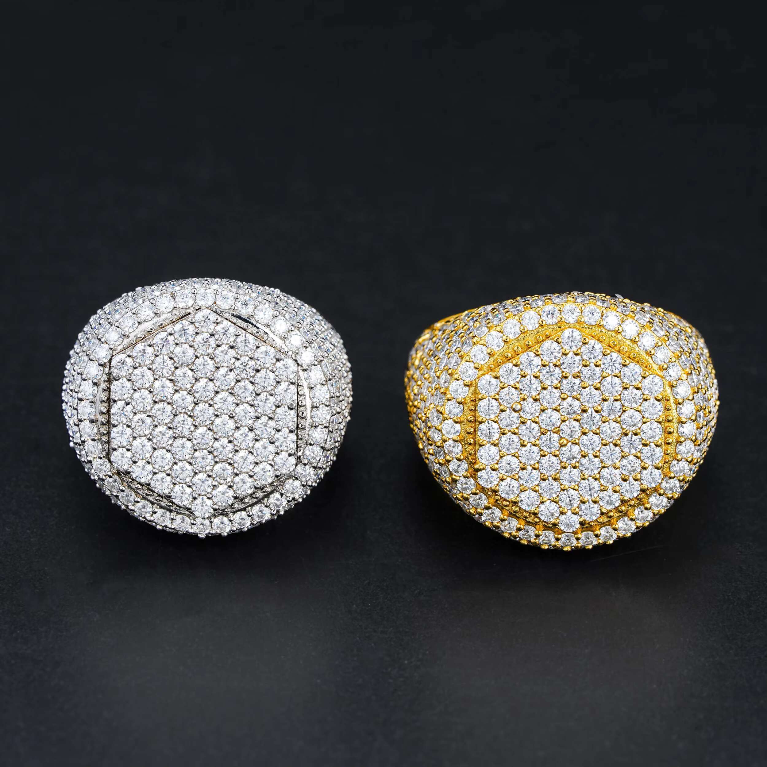 Rapper Jewelry S925 10/14/18k Vvs Moissanite Diamond Custom Moissanite Ring for Man Hip Hop Jewelry Vvs Moissanite Man Ring