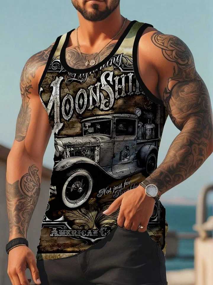 Summer Street Fashion Mens Tank Top Daily Leisure Mens Tank Top Outdoor Sports Mens Tank Top Pirate Ship Printing Tank TopXJ250409