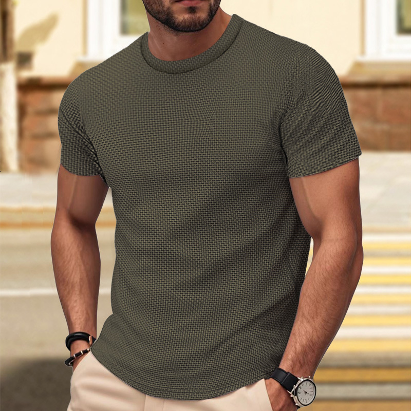 2025 summer new men's short-sleeved T-shirt breathable Slim tops men's running sports T-shirt tide m098
