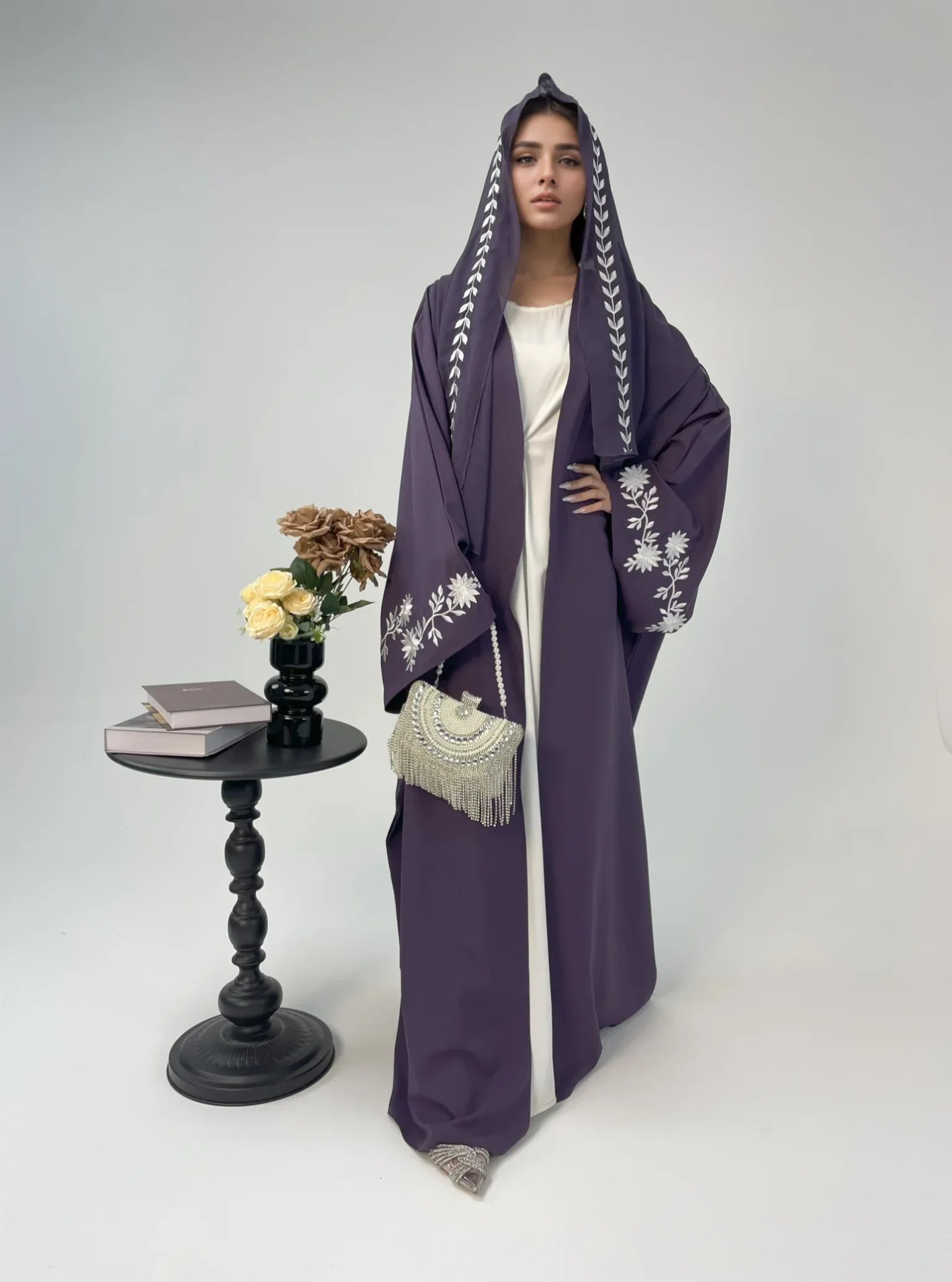 Cross border trade womens Muslim clothing Abaya ed tops robes 250409