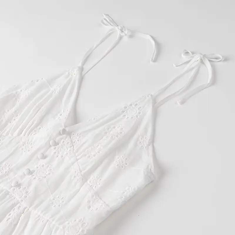 Wxw4841 white short Aline dress womens strapless mini sexy party high waist ed floral spaghetti strap 250409