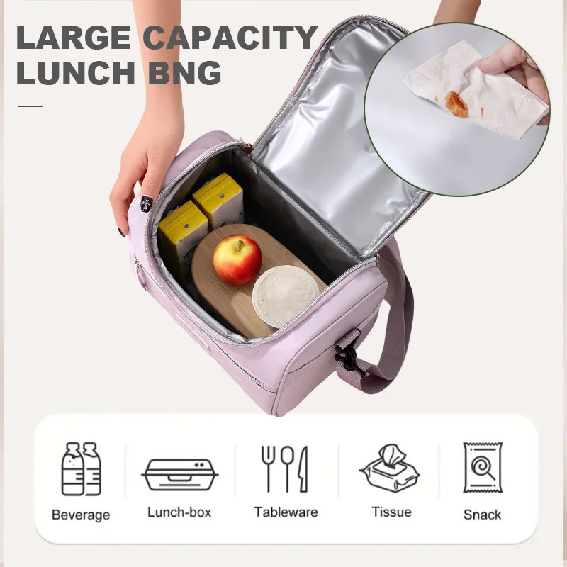 Lunch Insulated Bag Cooler Bag Refrigerator Lunch Bag Long-lasting Cold Storage Insulated Bag Convenient Foldable Outdoor Bag 250407