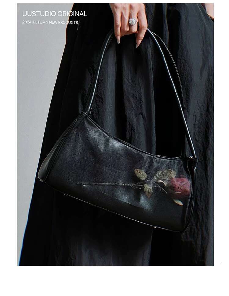 Miyagawa 2025 New Niche Design Spicy Girl Three-Dimensional Rose Wer Versatile Underarm Shoulder Bag