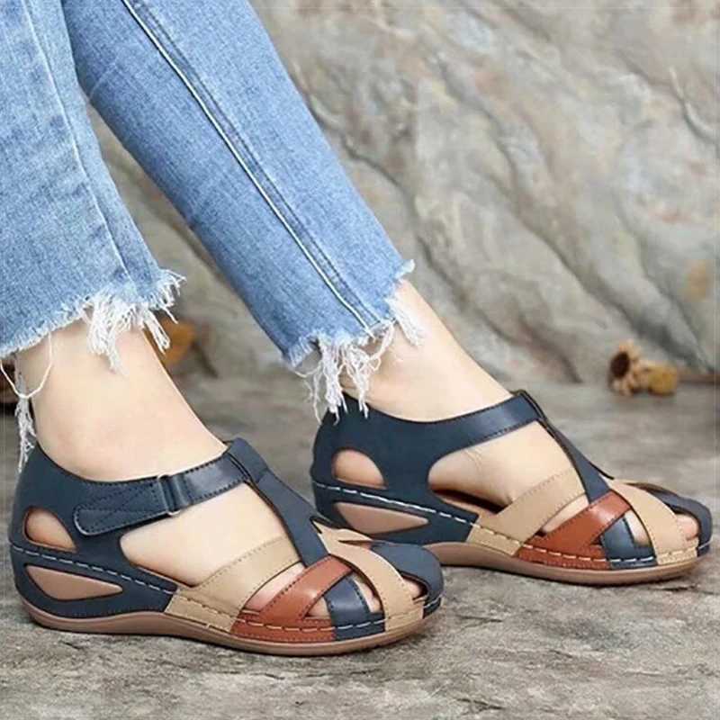New Arrival Womens Sandals Soft Wedge Boots Sandals 2025 Summer Shoes Womens Low Platform Sandals De Mujer Mixed Color Summer Sandals T250409