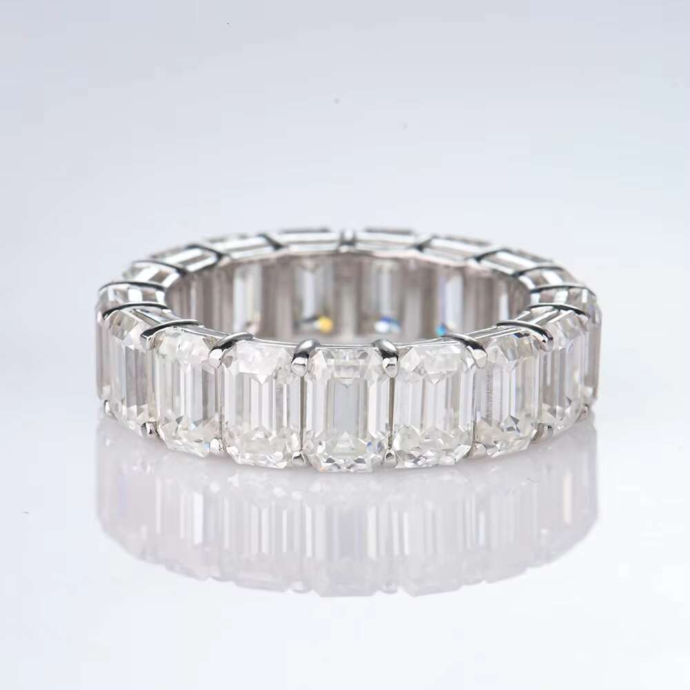 Trendy 925 Silver HIP HOPEternity Ring Collections Fancy Ring Moissanite Eternity Band for Men