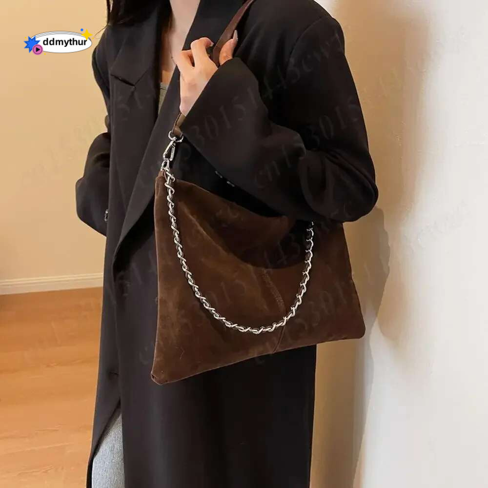 Women Suede Shoulder with Inner Pocket Crossbody Zipper Closure Hobo Bag Handbag Trendy Clutch Purse for Work Travel ddmythur