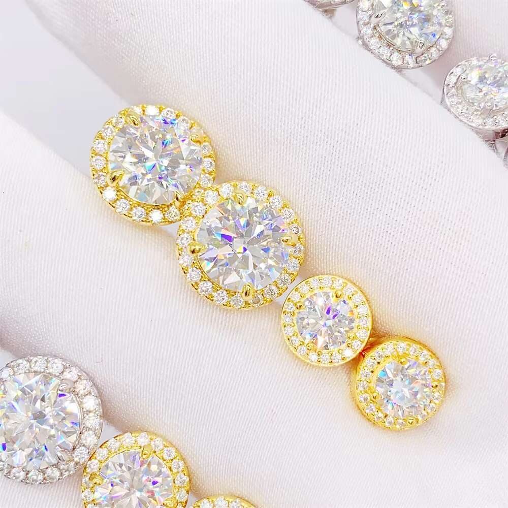 Pass Diamond Tester Hot Selling Custom Sterling Silver Fine Jewelry Diamond Vvs Moissanite Earrings for Women