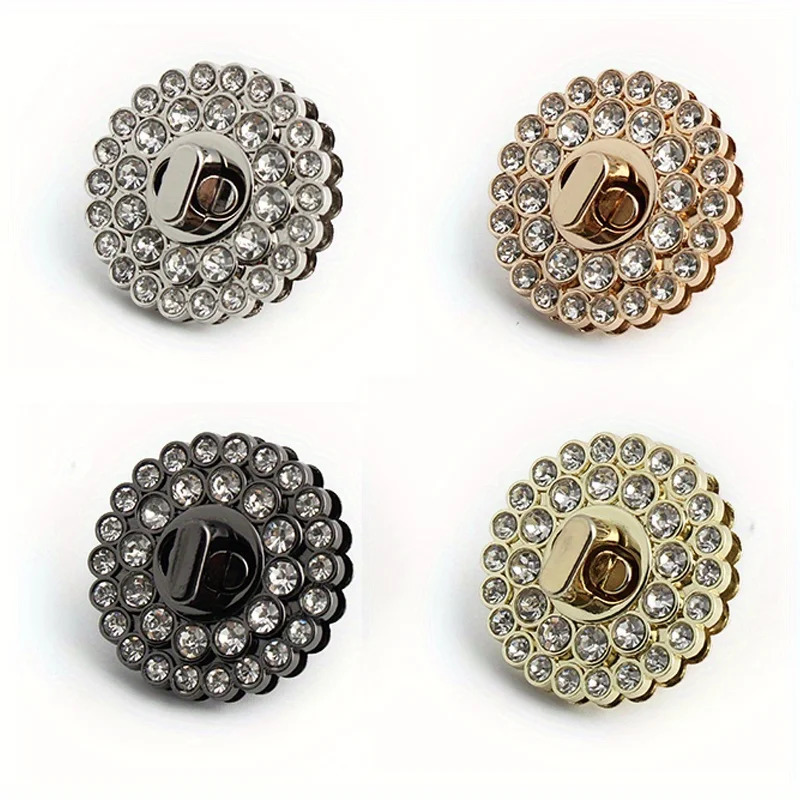 1 piece of 4color 39cm circular decorative diamond rotating lock bag twisted DIY handbag making accessories 250408