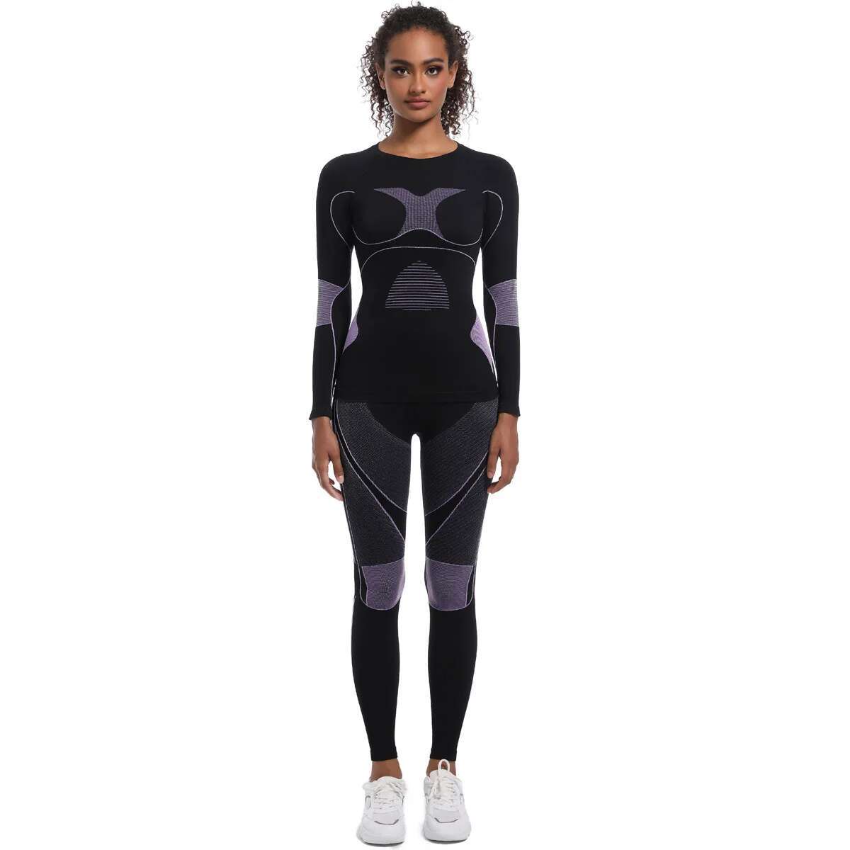 Women's Sets Long Sleeve Yoga Clothing Autumn Winter Seamless Ski Breathable Running Outdoor Cycg Sports Fiess Suit