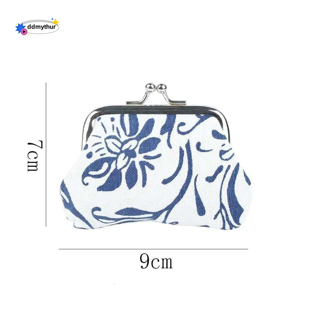 Women Printed Coin Purses Small Wallet Hasp Card Holder Handbags Clutch Money Bag Vintage Blue And White Porcelain Printing ddmythur