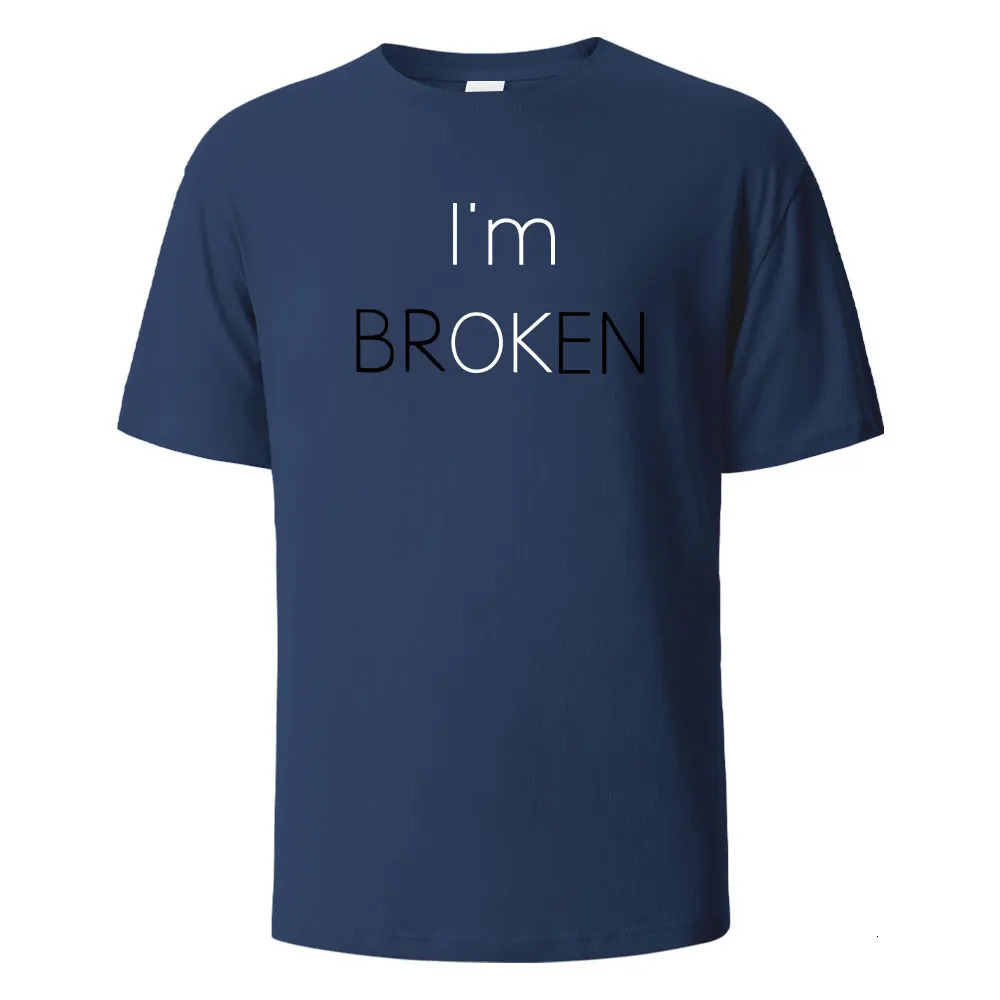Im bankrupt Im fine. Interesting mens T-shirts on the street casual loose fit cotton clothing Crewneck breathable T-shirt hip-hop T-shirt 250402