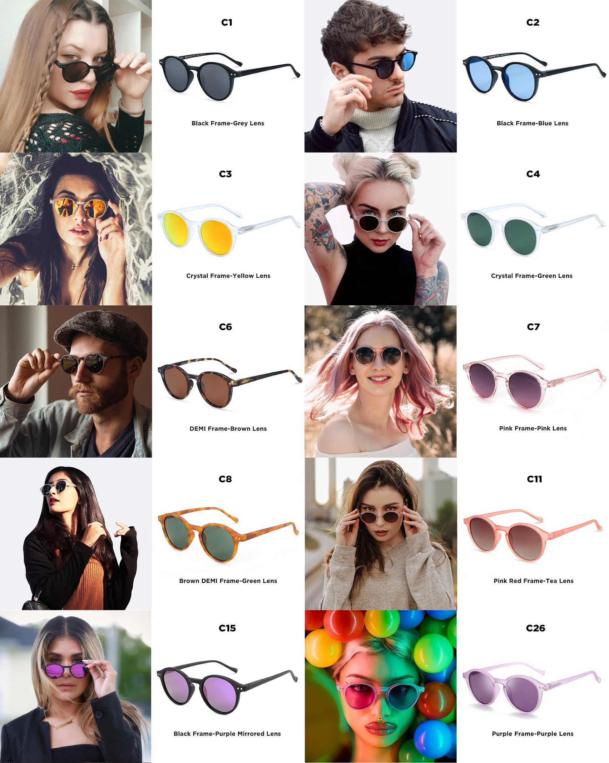 ZENOTTIC (S Size) Retro Circular Polarized Sunglasses 2024 2025 Men Women Vintage Small Round Sun Glasses UV400 Goggles Shades Z250408