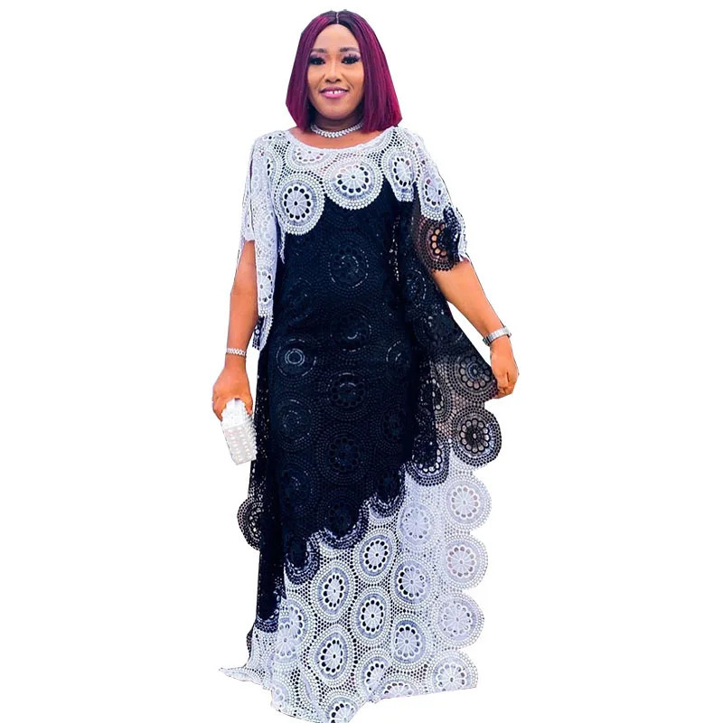 African Party Womens Elegant Lace Clothing Muslim Fashion Abayas Dashiki Robe Kaftan Long Maxi Dress 250409