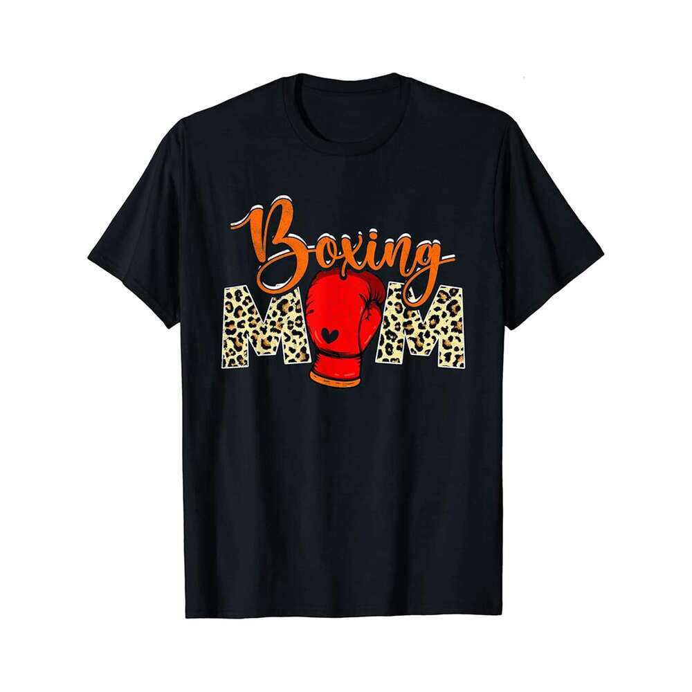 Designer T shirt Sport Mom Leopard Mothers Day Boxing Mommy Mama - 220g Tshits