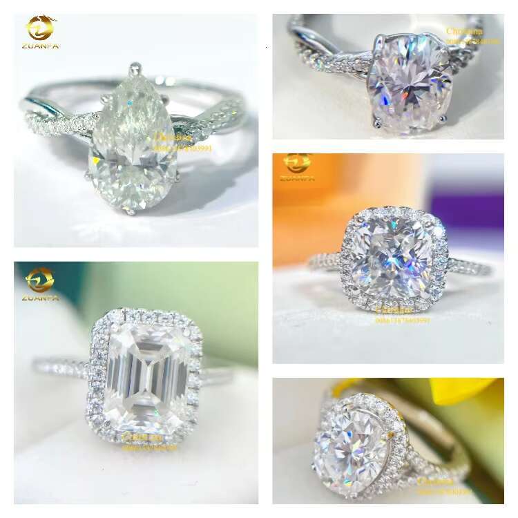 Brand New S925 Silver 9K 14K 18K Gold Ring 5CT 9*11mm Emerald Diamond Engagement Women Jewelry Moissanite Ring