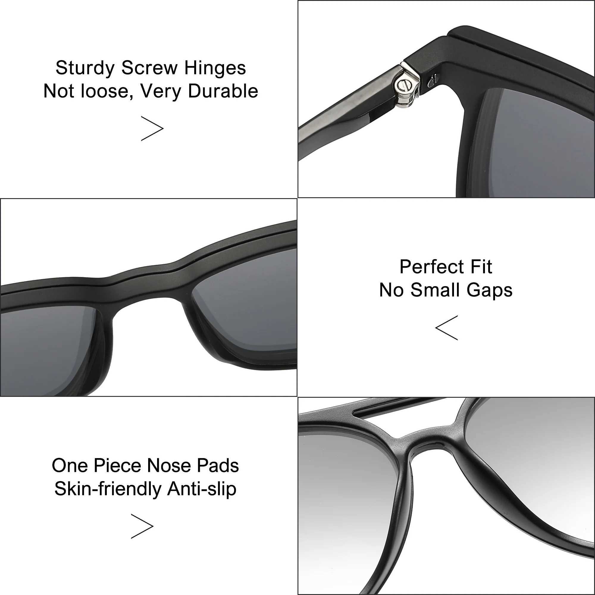 2 in 1 Magnet Clip on Sunglasses Men Polarized UV400 Prescription Sun Glasses For Men Driving Optical Myopia Glasses Rectangle Z250408