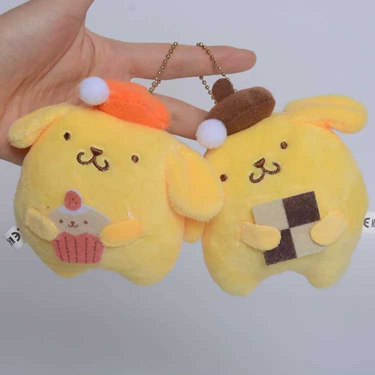 10cm plush keychain Pom Purin doll chubby pudding dog stuffed toy pendant childrens giftXJ250409