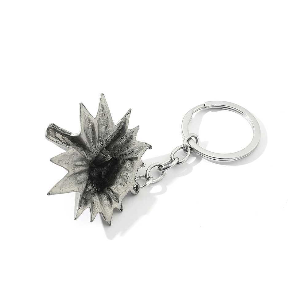 Witcher 3 Wild Hunting Keychain Wolf Head Alloy Pendant Necklace Retro Keychain Charter Keyholder Mens Jewelry GiftXJ250409
