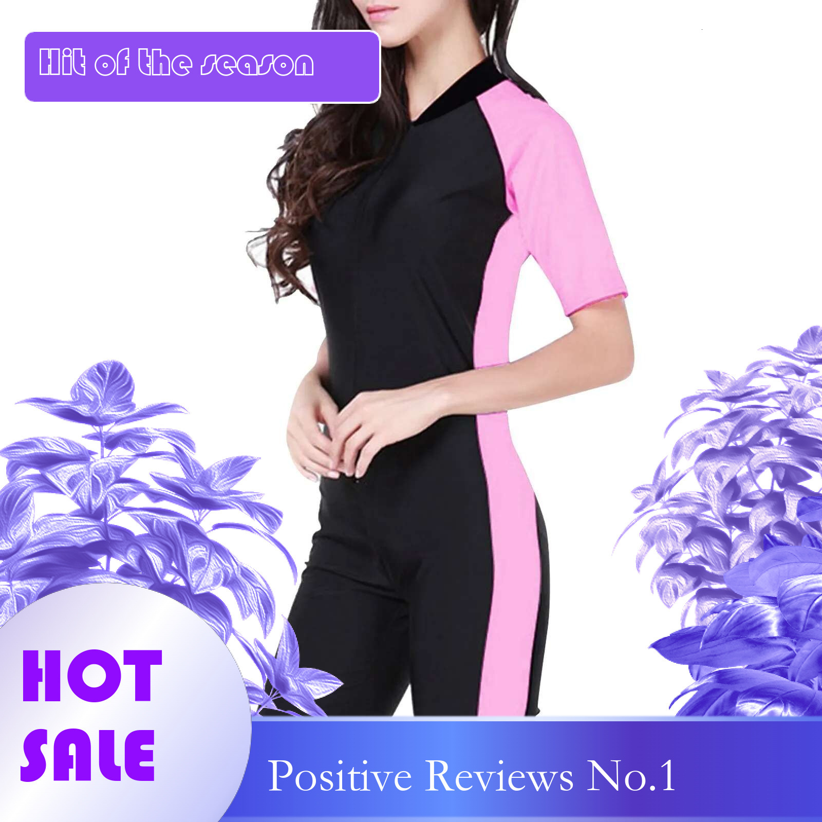 Dongdumaoyi Womens Rash Guard Boyleg Athletic Swimwear One Piece Swimsuit Surfing Bathing Suit Short Sleeve Padded Front Zipper Bodysuit
