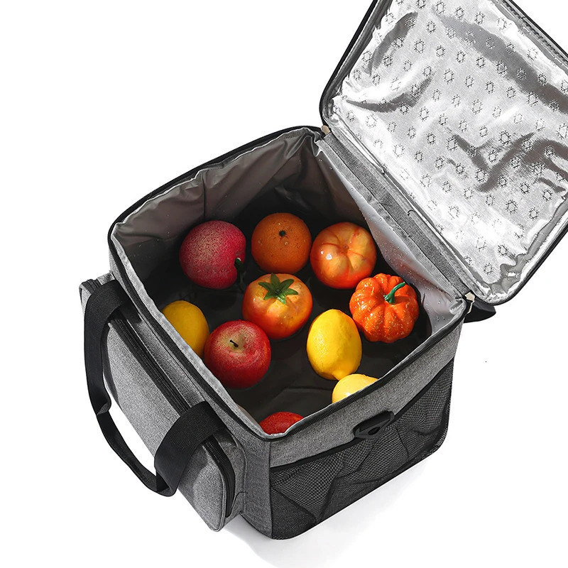 Thickened Oxford Cloth Leakproof Tote Cooler Lunch Bag Box Large Portable Picnic Storage Bags with Shoulder Strap 250407