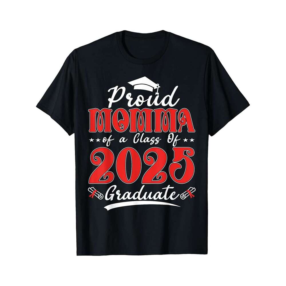 Designer T shirt Super Proud Mommy of 2025 Graduate Awesome Family College Grad - 220g Tshits