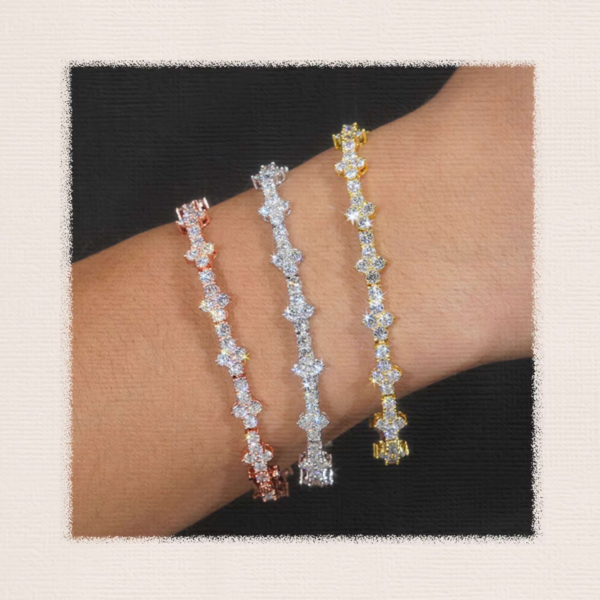 New Arrival 925 Sterling Silver Iced Hip Hop Jewelry VVS Moissanite Diamond Cross Tennis Chain Bracelet for Men and Women