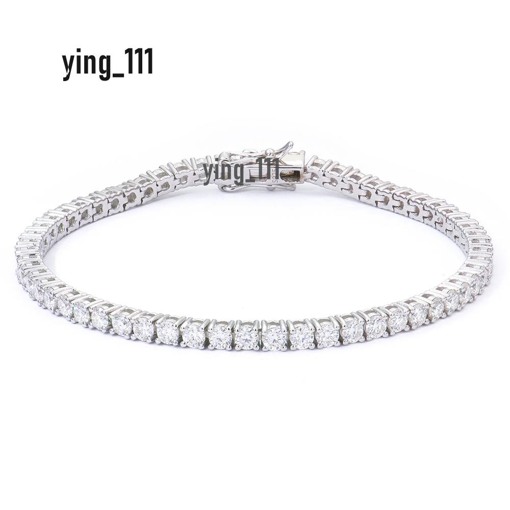 Xingyue 3mm 925 Sterling Silver Grade Gra VVS White Mossanite Moissanite Diamond Tennis Chain Bracelet for Gift