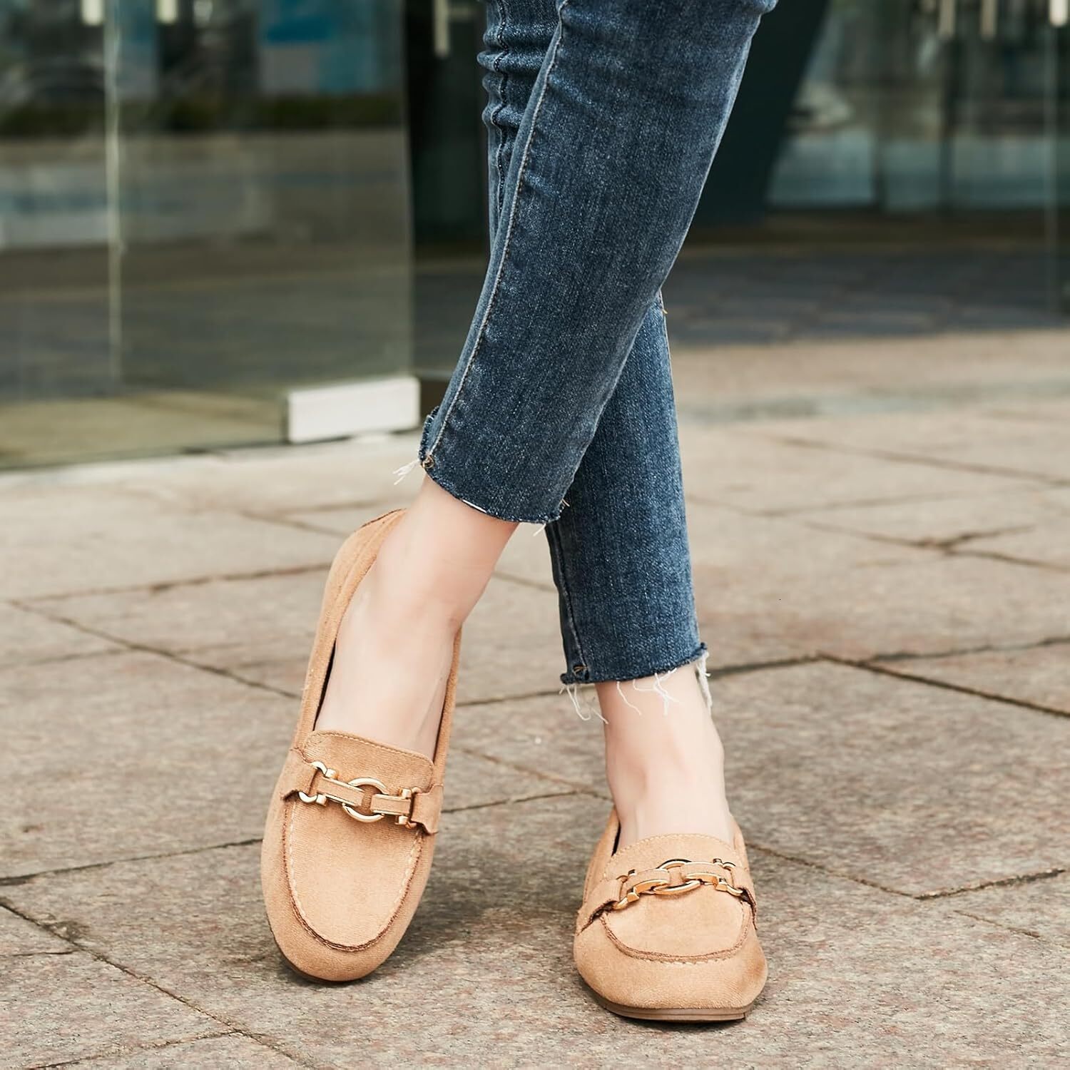 Ladies' loafers, business casual shoes, comfortable and lightweight, penny loafers, one foot work flat shoes