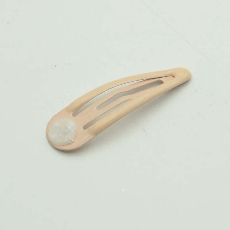 50 pieces of 5cm transparent enamel colored metal snap hair clips with pads used for DIY childrens hair accessories ordinary hair clips 250409