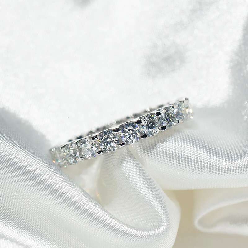 Jewelry 925 Sterling silver fashion rings woman 2-3mm Moissanite Ring