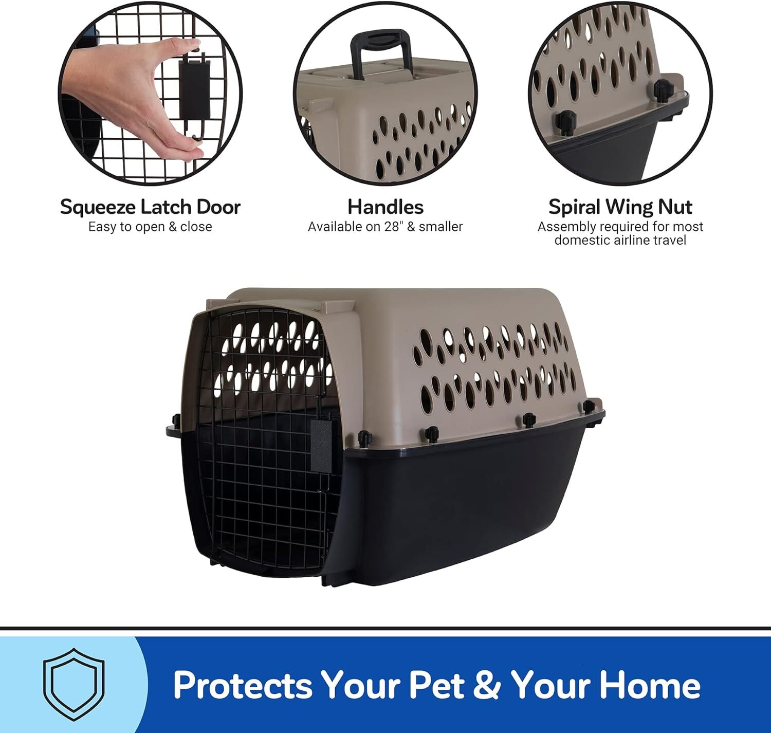 petmate vari dog kennel portable dog carriers crates for medium dogs airlinefriendly durable plastic pet carrier for home and travel 28 inches taupe