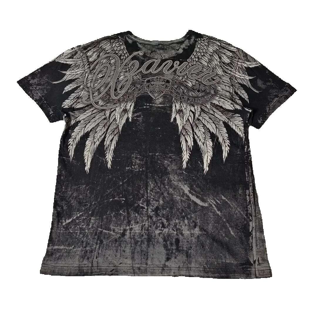 Xtreme popular men's Y2K fashion skull print short sleeved hard boat high street Gothic cotton T-shirt