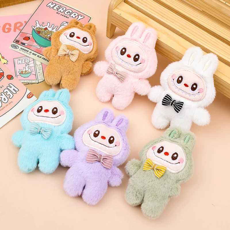 Cartoon Labubu Plush Toy Doll Keychain Kaii Anime Pendant Keychain Cute Childrens Girl Birtay Gift Backpack HangingXJ250409