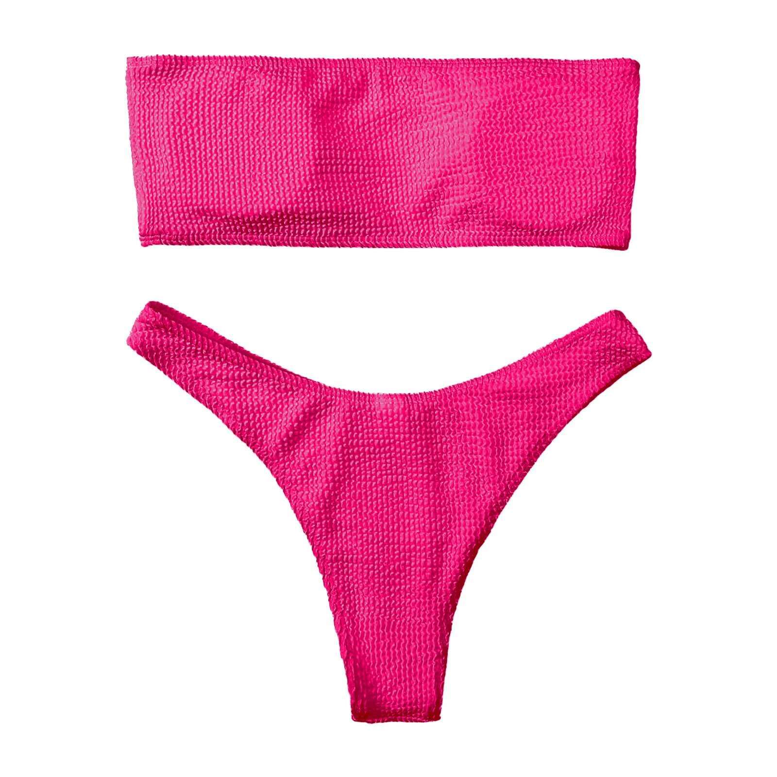 Dongdumaoyi High Waist Bikini Fashion Textured Swimwear Women Cut Swimsuit Bathing Suits Solid Brazilian Bikinis Set