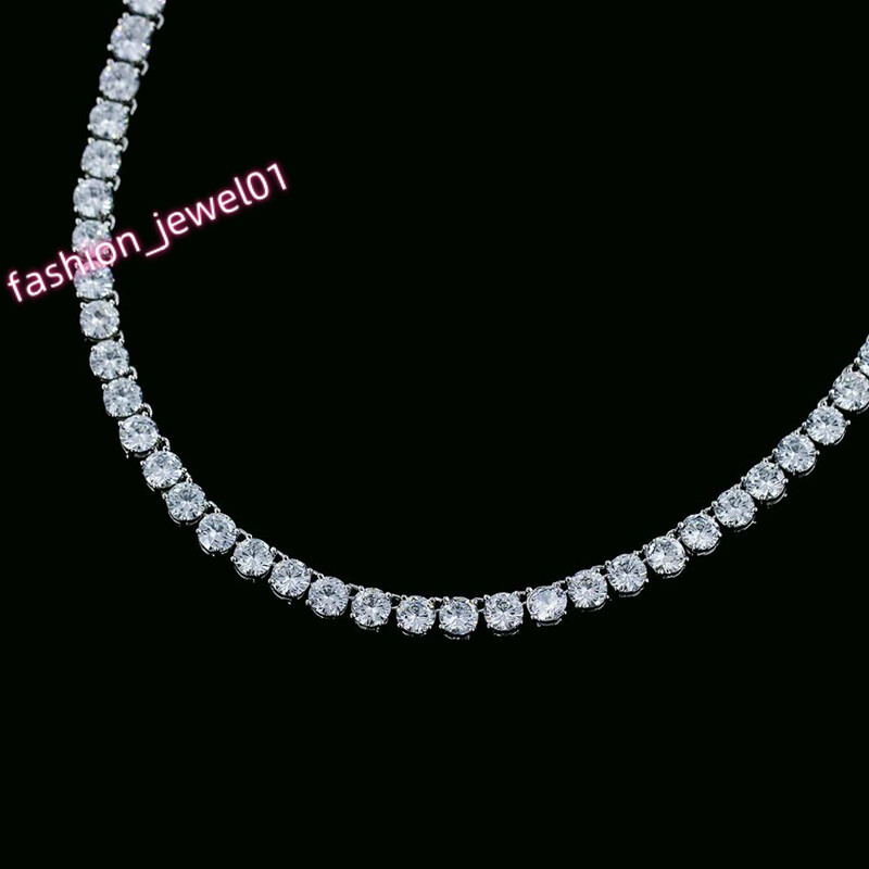 Luxury Pave Tennis CZ 925 Sterling Silver Choker Necklace for Women