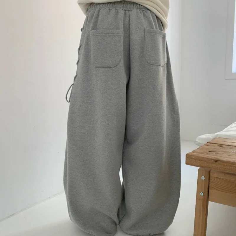 Y2K pocket pants womens clothing Harajuku Drstring design sports pants Gothic street clothing fashion casual wide leg Trousers joggersXJ250403