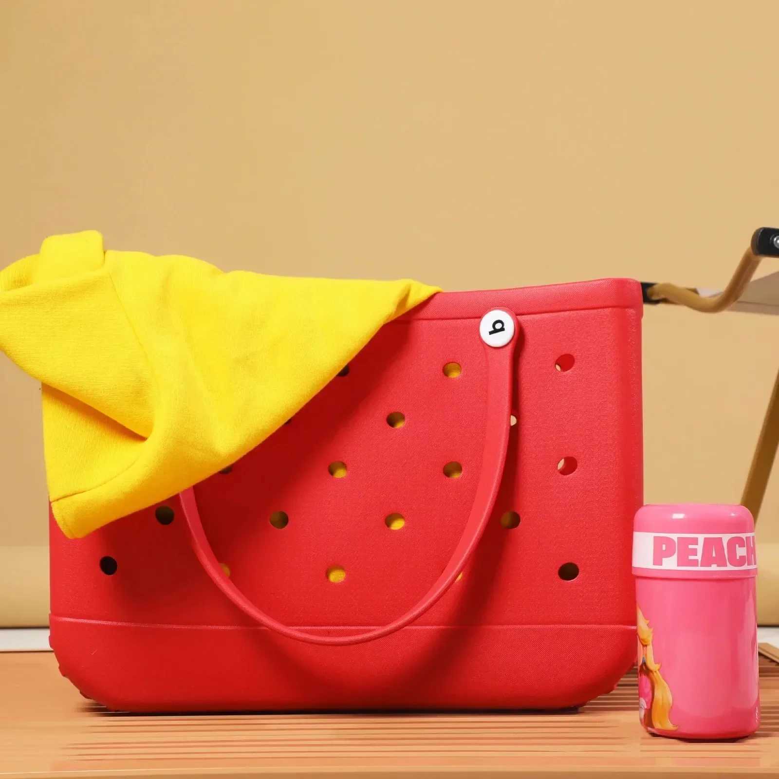 Large Boggs Beach Bag Summer EVA Beach Basket Wen Picnic Tote Bag Holes Waterproof Handbag Pouch Shopping Shoder Bag Z2504095