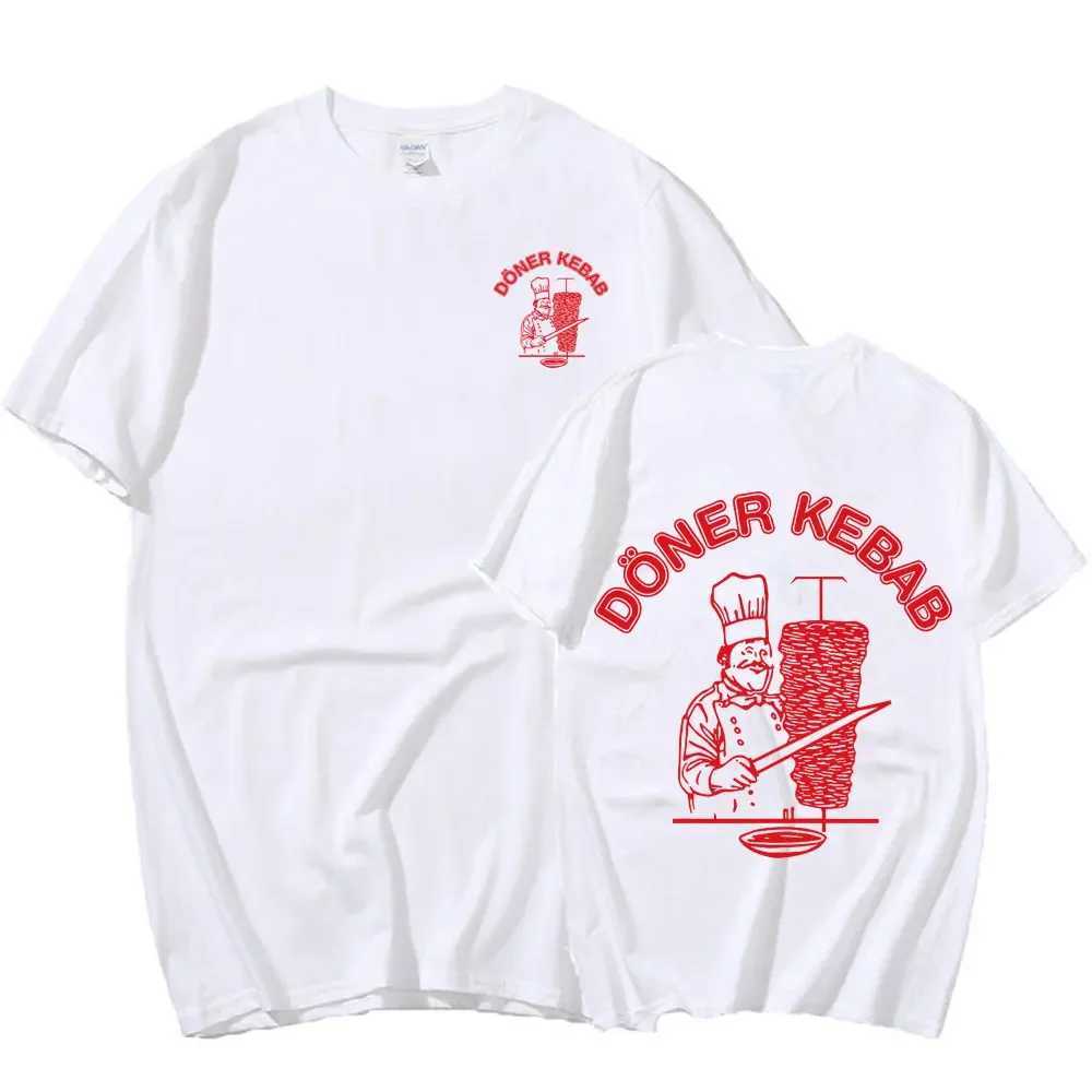 Doner Barbecue Skewer T-shirt Interesting Graphic T-shirt Mens Pure Cotton Ultra Thin Short Sleeve T-shirt Gothic Harajuku Summer Neutral Street Cloth