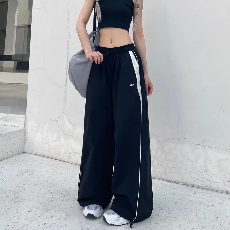 Women Casual Joggers Pants Fashion Streetwear Oversized Sports Wide Leg Pants Hip Hop Y2k Sweatpants High Waist Baggy Trousers 250409