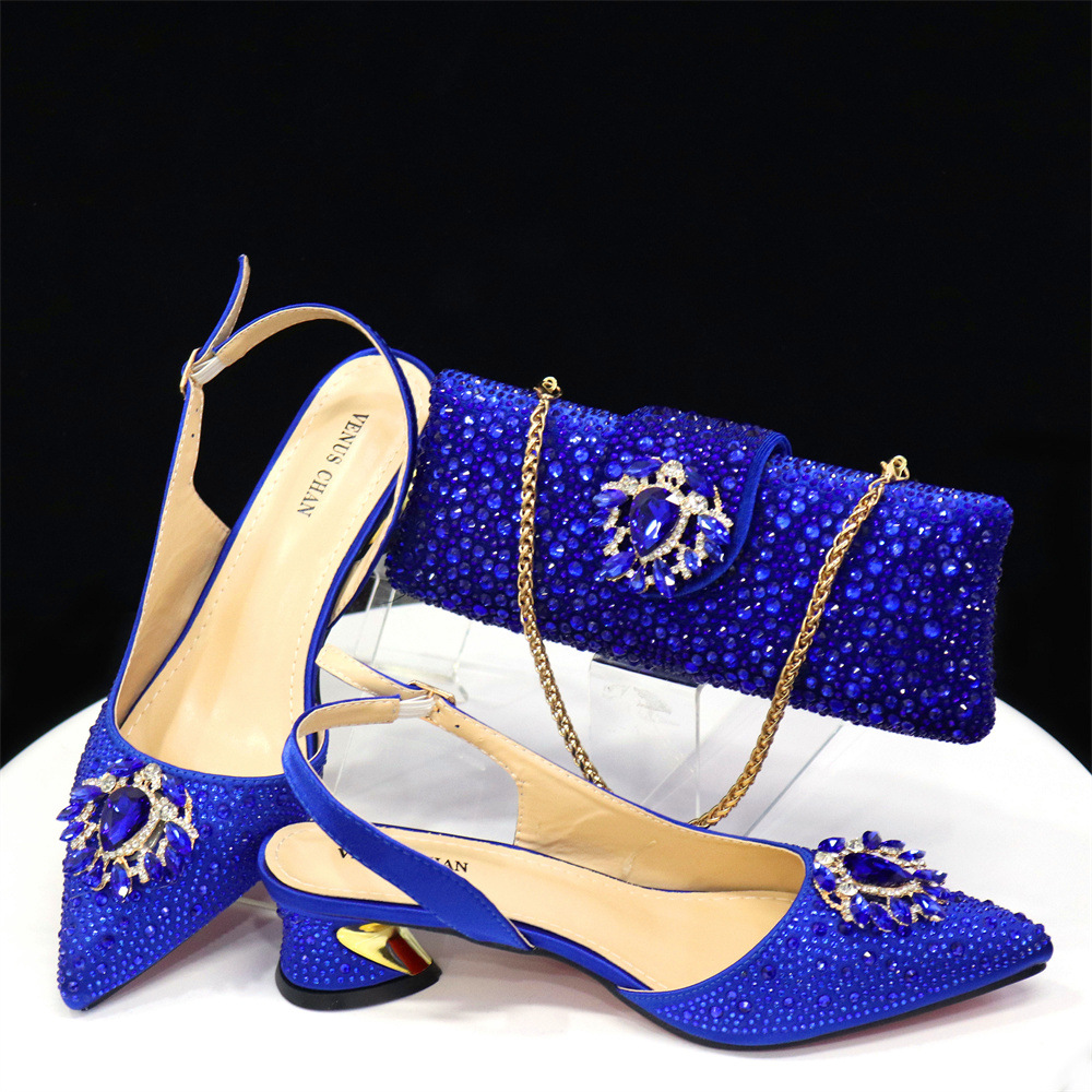 Dress Shoes Dark Green Women And Bag Set Ladies High Heels Pumps Match With Handbag Sandals Escarpins Femme Sandales