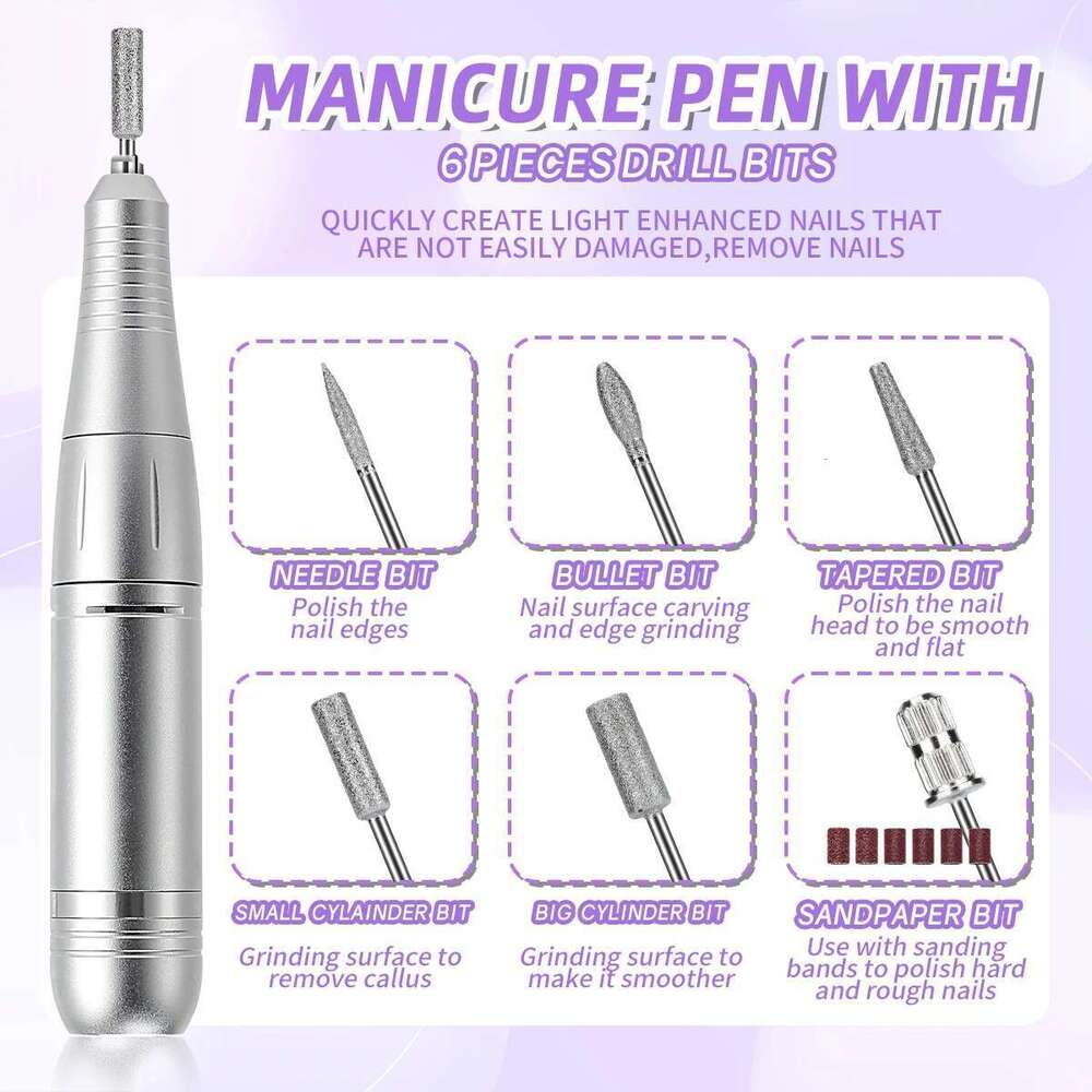 45000RPM Rechargeable Electric Drill hine Professional Drills for Gel Nails Polish Portable Nail File Manicure Tool