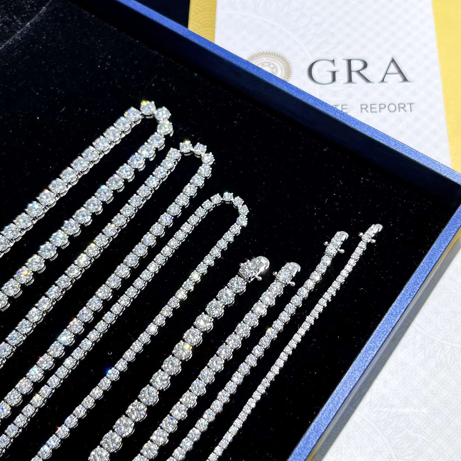Factory Low Price 925 Sterling Silver Tennis Necklace 3mm DEF Moissanite Necklace Jewelry for Women/men