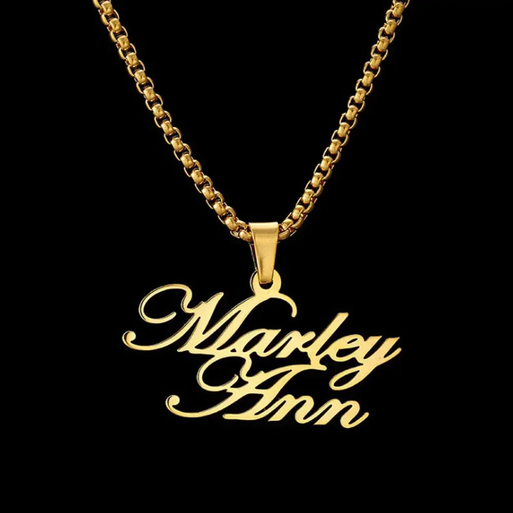 Mini-World Customize 1-3 Name Stainless Steel Pendant Necklace Personalized Double Nameplate Necklace Friendship Jewelry Gift 250409