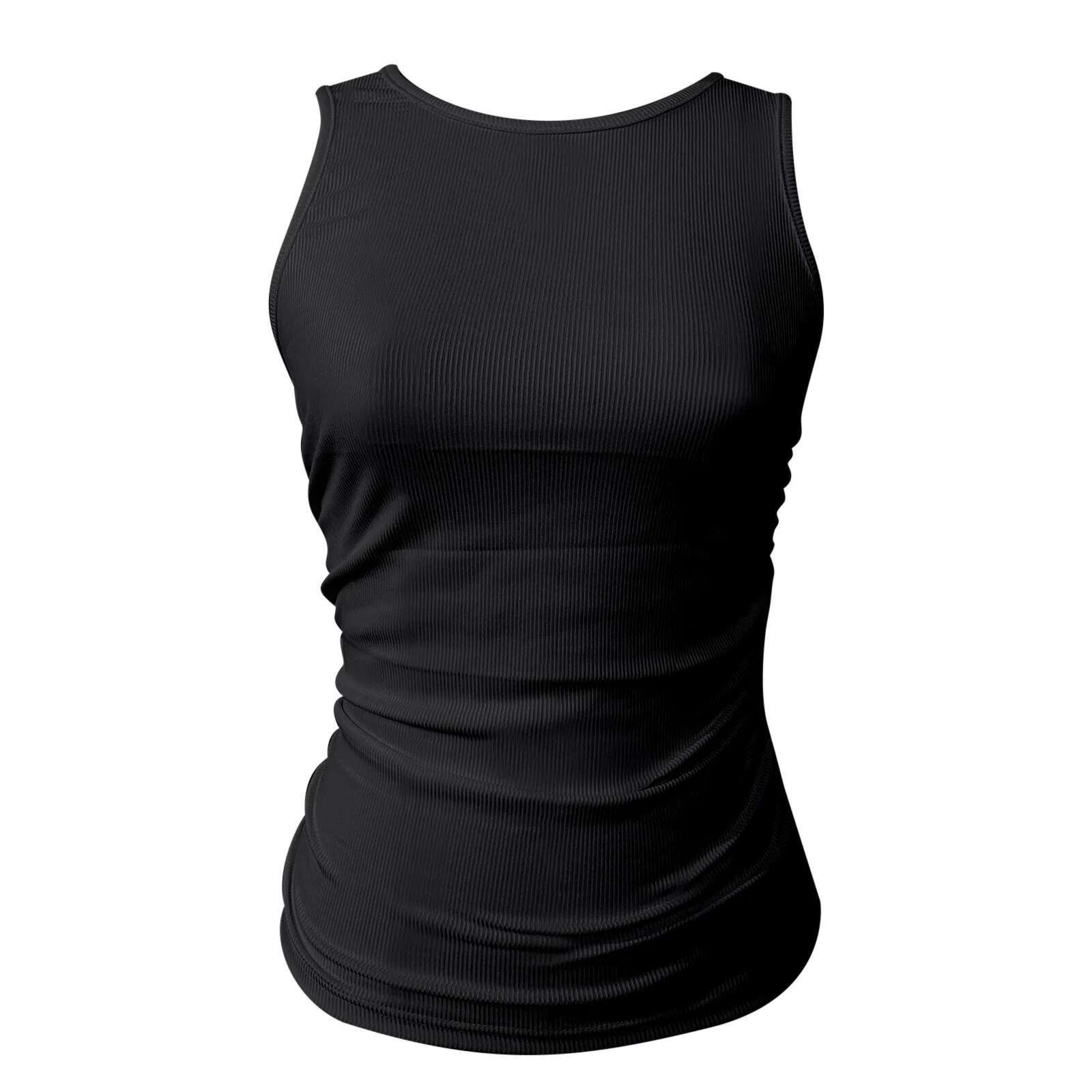 Dongdumaoyi Round Ribbed Camisole Women Summer Basic Elastic O Neck Solid Tank Top Women S Tight Underwear