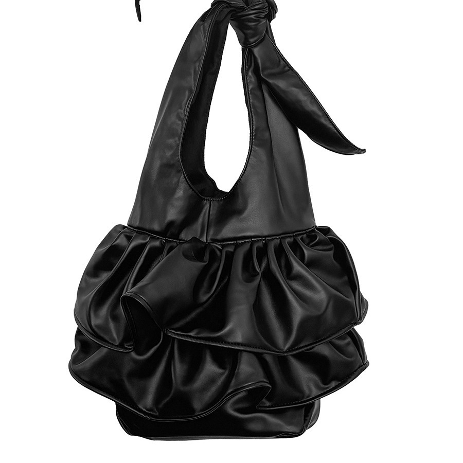 Shoulder Bags Lotus leaf edge fashion cloud bag summer new soft leather large capacity pleated bag